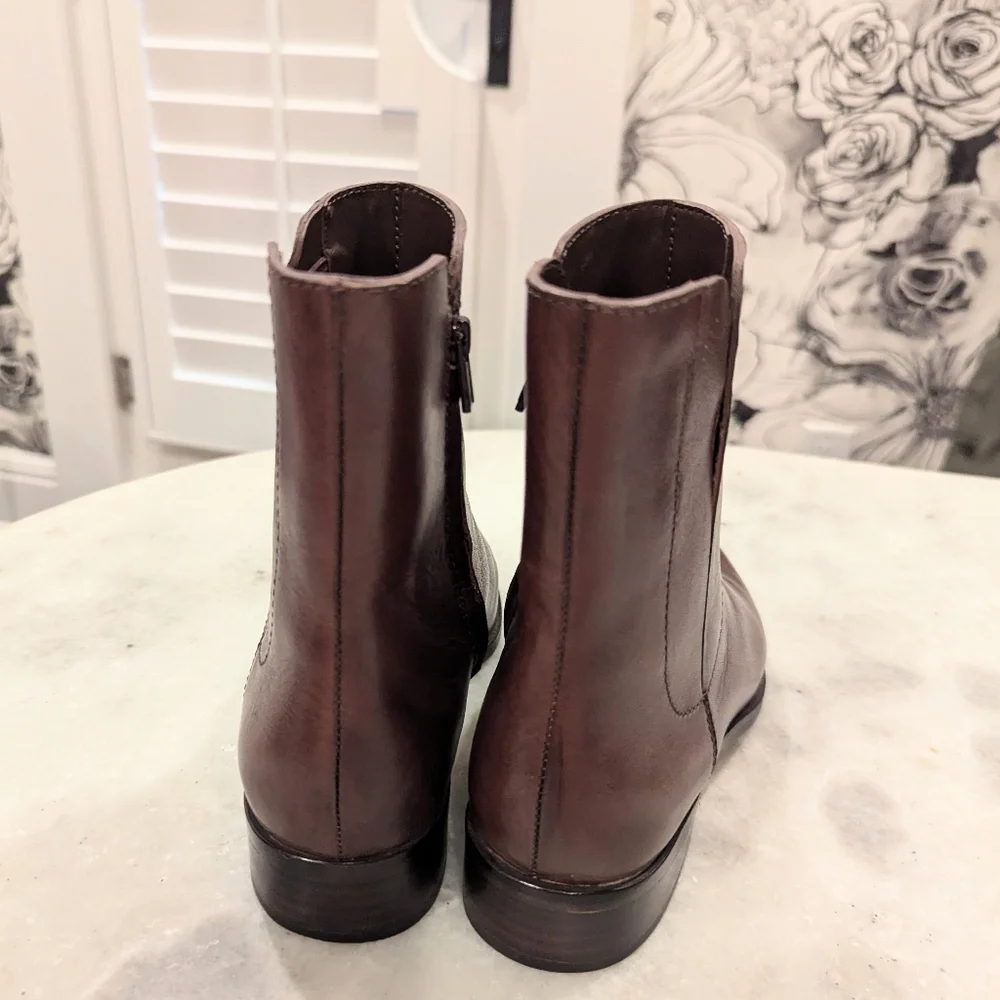 Loeffler Randall Brown Leather Ankle Booties - Picture 7 of 12